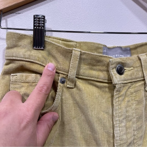 Everlane Yellow baby corduroy cheeky crop pants size 24 - Picture 10 of 12